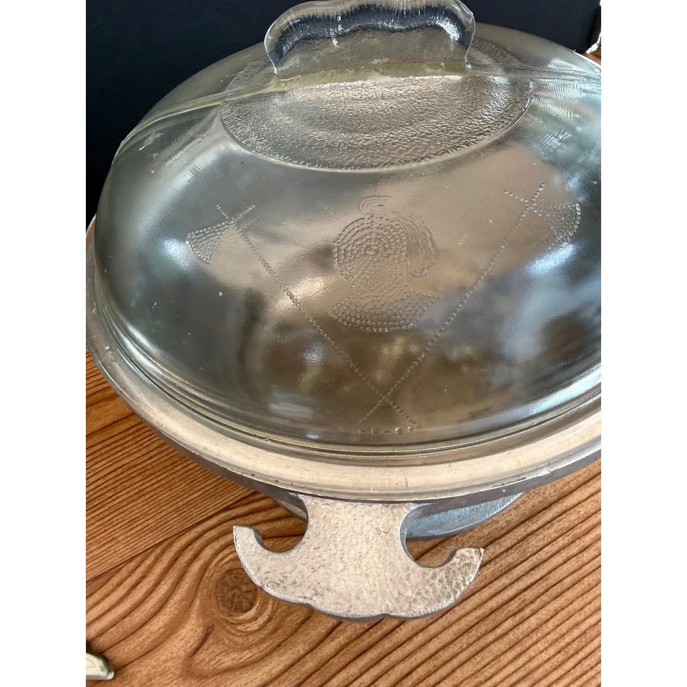 Vintage Guardian Service Cast Aluminum Round Dutch Oven Roaster with Glass Lid